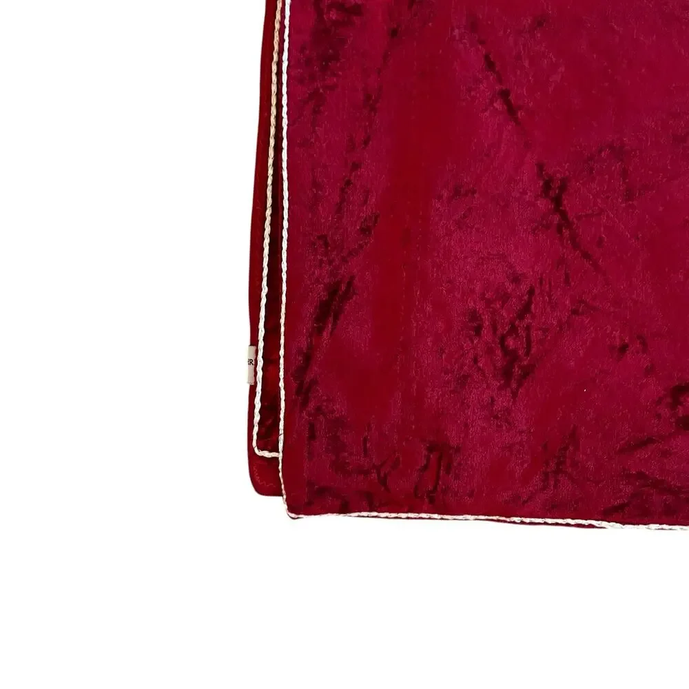 Christian Siriano Christmas Red Velvet Velour Beaded Tree Placemat Set of 4 New